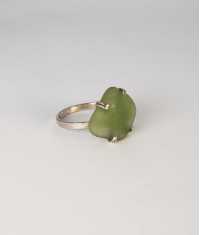 BEACH GLASS RING, GRÖN